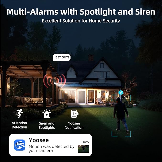 Techage 4G LTE Cellular Solar Security Camera Wireless Outdoor, 2.5K NO WiFi Security Camera with Color Night Vision, 360° PTZ Live View, PIR Motion Detection, Built-in SIM Card, 2 Way Talk