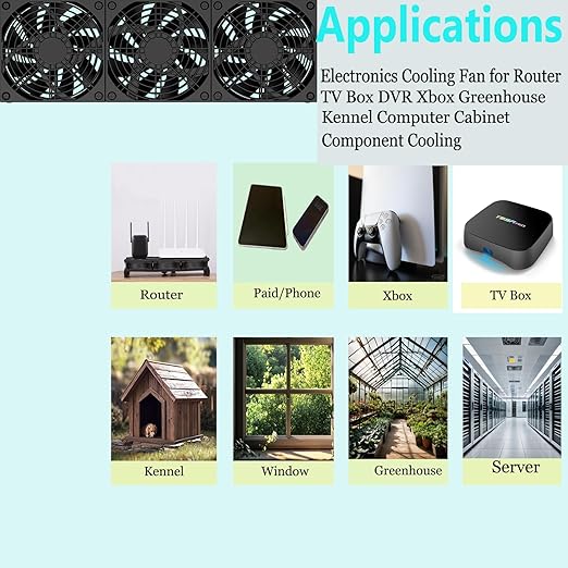 VTRETU Router Cooling Fan for Computer Cooler Audio Video Network Cabinet Server Cooling Project Equipment and Workstation DC 5V USB Power 120mm 360mm Fan with Switch