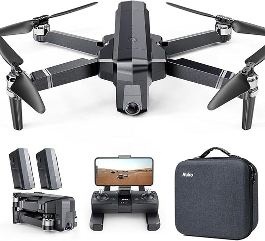 Ruko F11PRO Drones with Camera for Adults 4K UHD Camera, 60 Mins Flight Time with GPS Auto Return Home, Brushless Motor, Black (with Carrying Case)