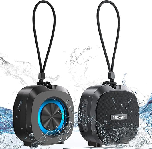 Speaker, Small Portable Bluetooth Wireless IPX5 Waterproof Shower Speaker,Loud Stereo Sound Deep Bass,TWS Paire, RGB Lights,Long Playtime for Outdoor Party, Great Gift,1PC(Black)