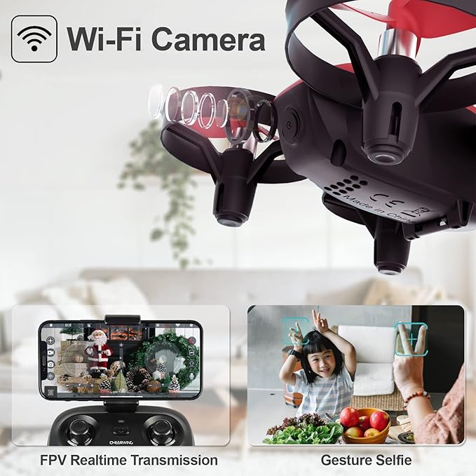 Cheerwing CW10 Mini Drone for Kids WiFi FPV Drone with Camera, RC Drone Gift Toy for Boys and Girls with Auto Hovering, Voice Control