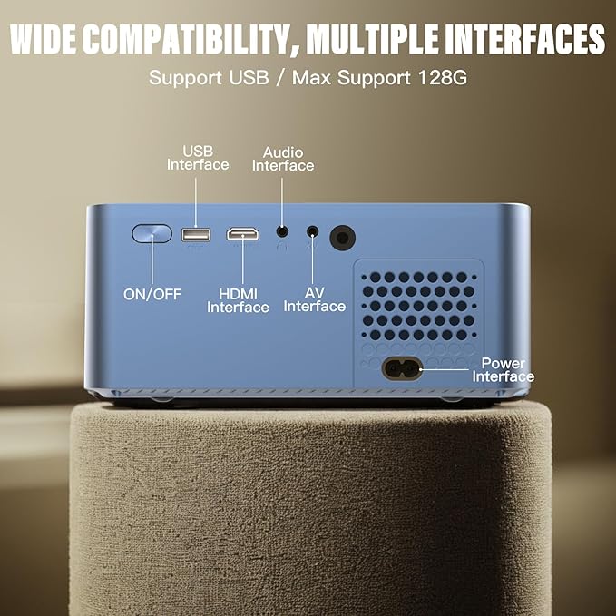 [600ANSI & Auto Focus]4K Home Theater Projector with WiFi and Bluetooth, Native 1080P Movie Projector for Indoor/Outdoor, Auto Keystone & 50% Zoom, Smart Projector for Smartphone/Laptop/USB