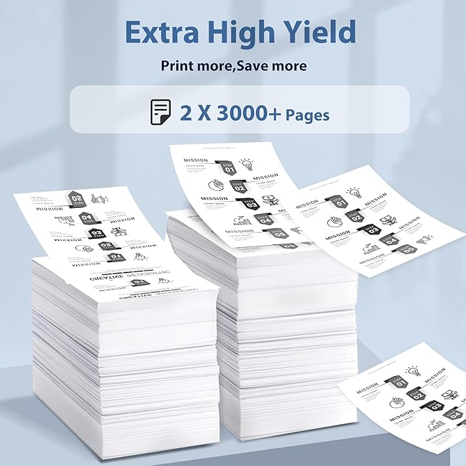 58A CF258A Toner Cartridges 2 Black Packs Compatible for HP-58A CF258A 58X CF258X for Laser Jet Pro M404n M404dn M404dw M304 Pro MFP M428dw M428fdn M428fdw M406 Enter Prise M406dn MFP M430f Printers