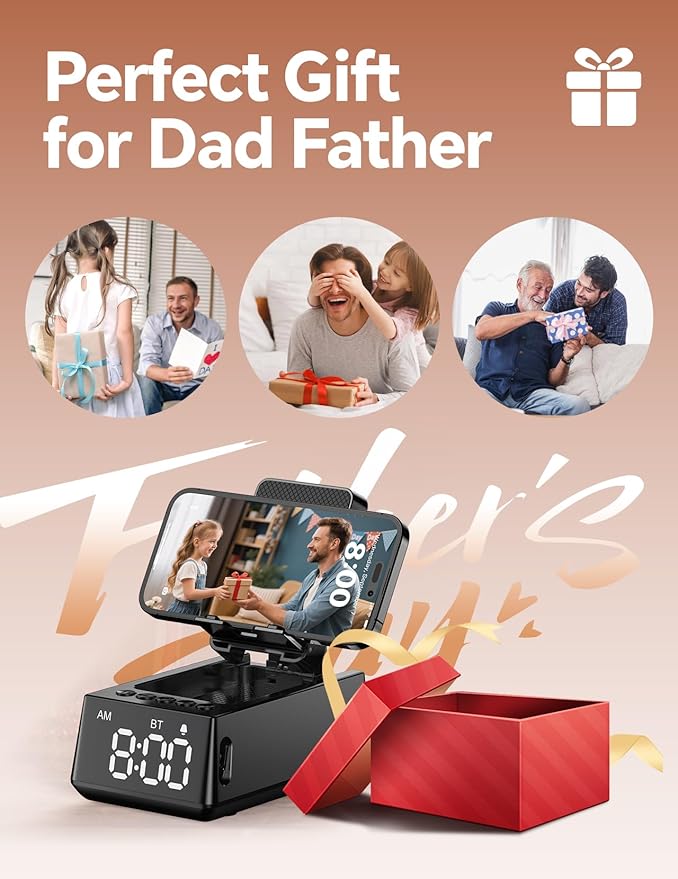 CHIFENCHY Birthday Gifts for Men Women-Bluetooth Speaker with HD Sound, Stocking Stuffers White Elephant Gifts for Adults, Kitchen Gadgets for Anniversary Idea Gift for Dad Mom Husband Wife(Black)