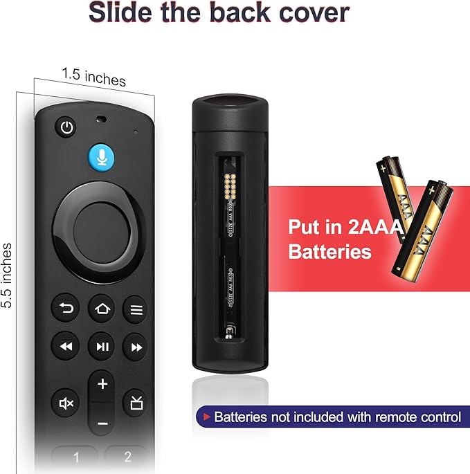 Voice Remote Control Fit for Smart TV Cube/Stick, Compatible with TV Stick 4K/4K Max (1st&2nd Gen), Stick (2nd&3rd Gen)/Lite/HD, and for All Insignia-Toshiba-Pioneer-Omni QLED Series