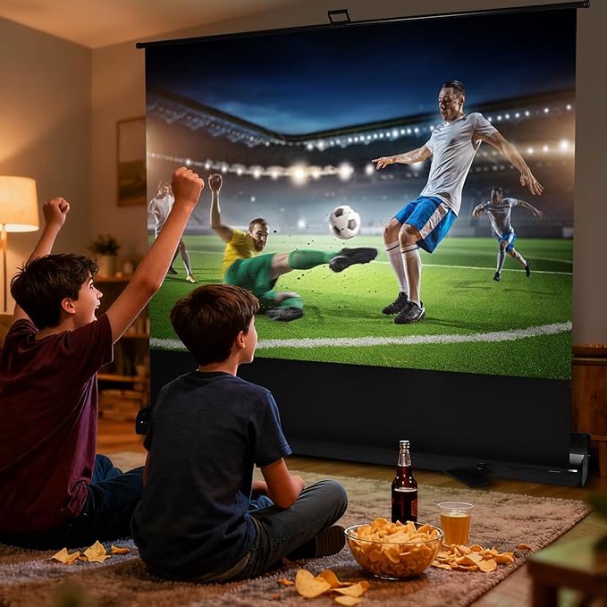 84 inch Portable Projector Screens Indoor Outdoor Projector Screen 4:3 4K HD Outdoor Movie Screen, Lightweight and Retractable for Home Cinema Backyard Movie Night, Meeting Presentation