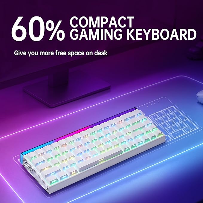 x Aula Hero 68 HE 60% Gaming Keyboard Wired, Hall Effect Mechanical Keyboard with Adjustable Actuation, Rapid Trigger Mode, 8K Hz Polling Rate, 0.125ms Latency,Side Printed PBT Keycaps, RGB Backlit