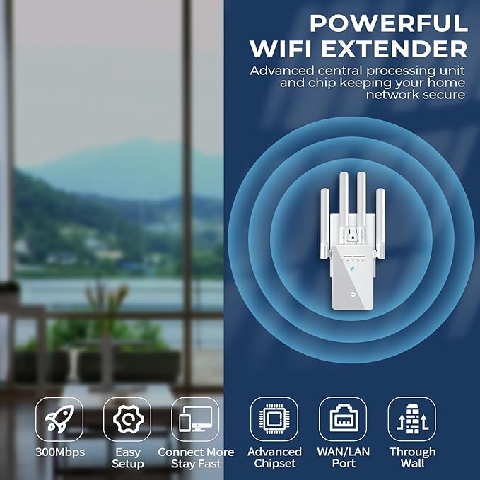 2025 Best WiFi Extender Signal Booster - 6X Faster Internet Extender WiFi Booster for Home, Long Range up to 15,588 Sq Ft, WiFi Repeater w/Ethernet Port, 1-Tap Setup, Compatible with Wireless Routers