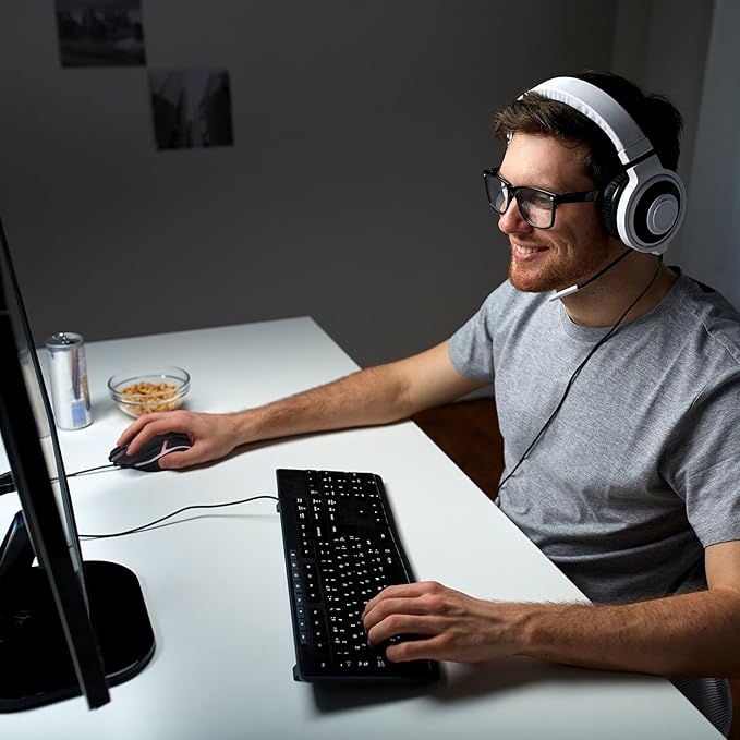 Sratte 10 Pack Black USB Wired Mouse Bulk 1200 Dpi RGB Optical Computer Mouse 3 Button 7 Color LED Backlit Wired Ergonomic USB for Gaming Office Desktop Laptop Gamer Computer