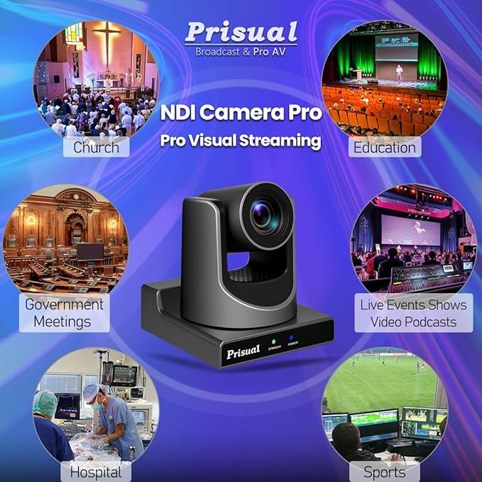 NDI PTZ Camera, 30X NDI/SDI/HDMI/USB3.0/IP Streaming with AI Auto Tracking, Low Latency for Church, Broadcast, Live Events (Built in Latest NDI License, Included NDI HX2 & NDI HX3 & Full NDI)