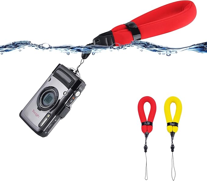 2 Pack Waterproof Camera Float Strap for Nikon W300 W150 W100 AW120 AW110 Kodak PIXPRO WPZ2 Olympus TG7 TG-7 TG6 TG-6 TG5 TG-5 TG4 TG-4 Fuji Fujifilm XP140 XP130 XP120 XP90 & More Underwater Camera