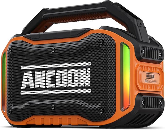 Speakers Bluetooth Wireless: 80W(Peak) Loud Speaker with Bass, 20H Playtime, IPX6 Waterproof, Large Jobsite Speakers for Work, Outdoor, Workshop, Garage, Portable Speaker with TWS (Orange)