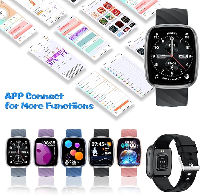 Smart Watch for Kids Fitness Activity Tracker for Boys Girls, Waterproof, Puzzle Games, Alarm Music, Sport Mode, Heart Rate, Sleep, Pedometer, Children Smartwatch Birthday Gift for Teens, Black