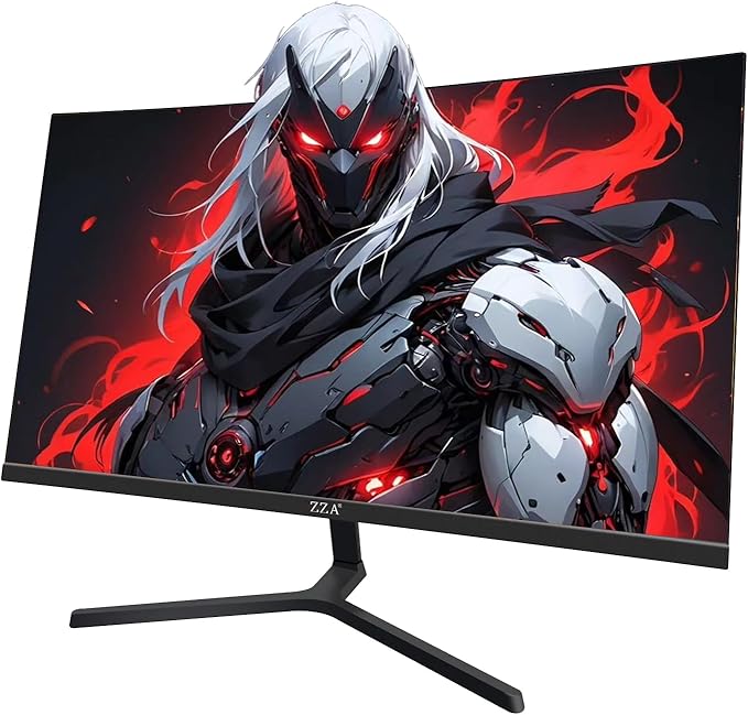 ZZA 24 Inch Curved Monitor, FHD 1920×1080P 200Hz, 120% sRGB, Ultra-Thin Bezel Design, Low Blue Light & Flicker-Free, Computer Monitor for Home, Office, Gaming (HDMI, VGA)-Black