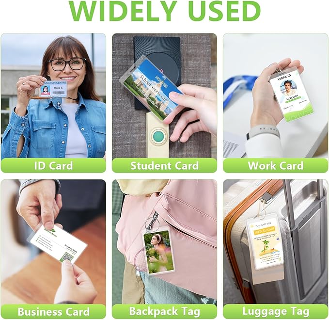 HOUYEE 50 Pack 5Mil Thermal Laminating Pouches, 2.5x4.25 Inches ID Badge Size Laminate Pouches with Hole, Ultra Clear Laminating Sheets HeatSeal Laminator Pouches for ID Cards, Name Tags, Office Use