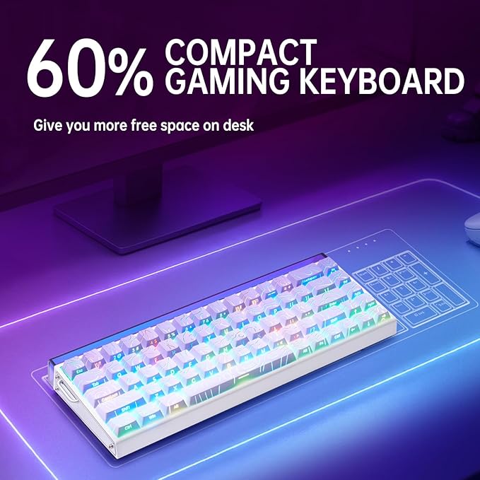 x AULA HERO 68 HE 60% Gaming Keyboard Wired, Hall Effect Mechanical Keyboard Mini with Adjustable Actuation, Rapid Trigger Mode, 8K Hz Polling Rate,0.125ms Latency,Side Printed PBT Keycaps,RGB Backlit