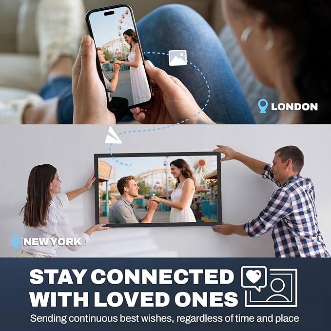 Large Digital Picture Frame 27 inch, 1920x1080 FHD IPS WiFi Digital Photo Frame with Remote, 32GB Storage, Auto-Rotate, Instantly Share Photo/Video via Apps/Email, USB/Mirco SD, Black