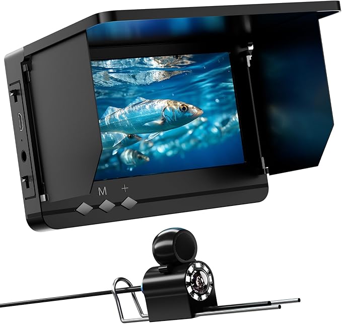 Underwater Fishing Camera, 4.3 Inch Portable Night Vision Fish Finder HD 1000 TVL Infrared Waterproof Camera LCD Monitor 15M Cable for Ice Dark Fishing Lake Sea Boat Kayak