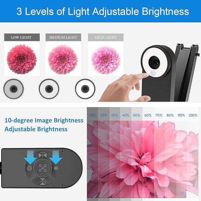 4K USB Document Camera for Teacher, 8MP Webcam & Visualiser for A3 Size with Dual Microphones, 3-Level LED Light, Image Invert, Foldable for Live Demo, Work with Windows, macOS and Chrome OS