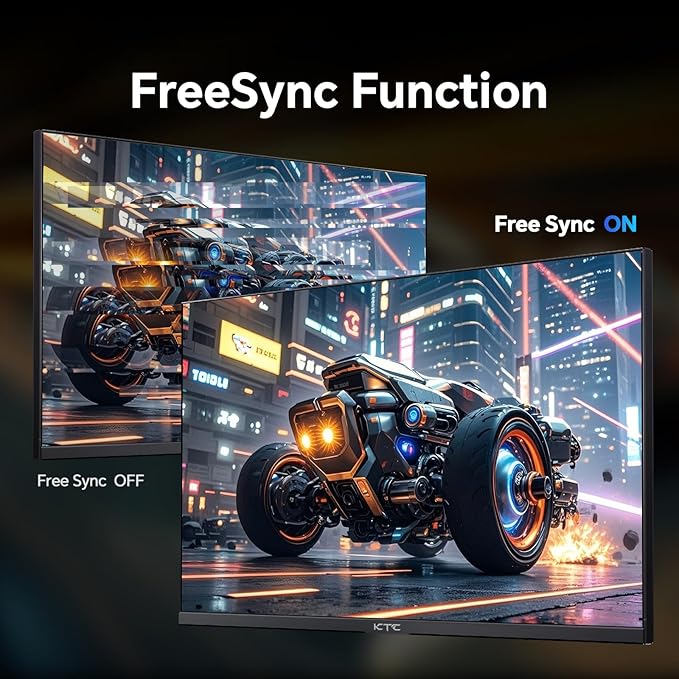 KTC 24 inch Gaming Monitor QHD 180Hz, Fast IPS 1440p Computer Monitor, Up to 185Hz, 1ms, G-Sync/FreeSync, HDR400, Height Adjustable, 2 x HDMI, 1 x DP H24T7
