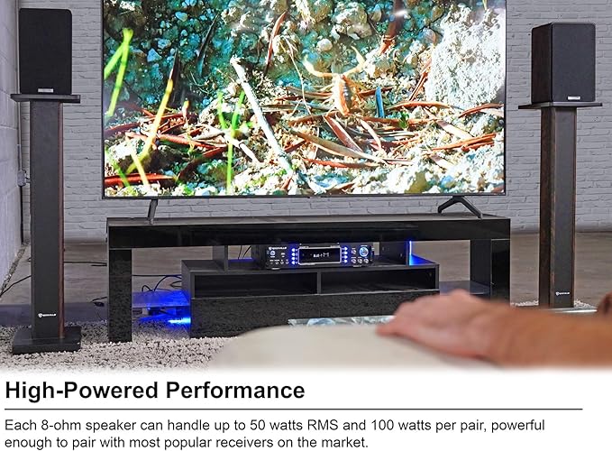 Rockville Pair RockShelf 68D V2 400W Bookshelf Speakers 8 Ohm, Kevlar Woofers, Silk Dome Tweeter, MDF Cabinet, for Home Theater and Audiophiles