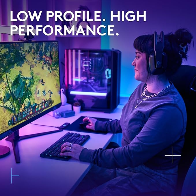 Logitech G515 Wireless Gaming Keyboard TKL, LIGHTSYNC RGB, Thin Tenkeyless Design, Double-Shot PBT Keycaps, Tactile Brown Mechanical Switches - Black