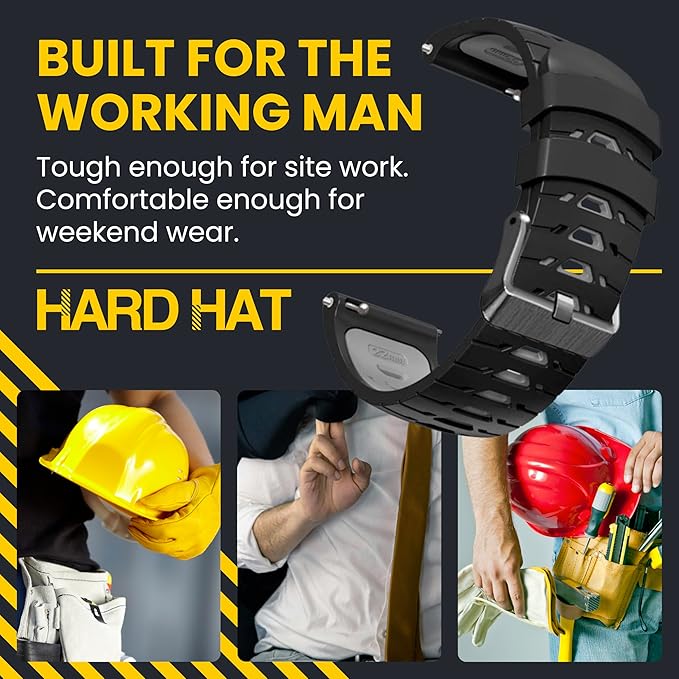 Silicone Watch Strap for Men, Silicone Smart Watch Band Strap for Original & Foreman, Smartwatch Accessories, Quick-Swap Design (Black and Grey)