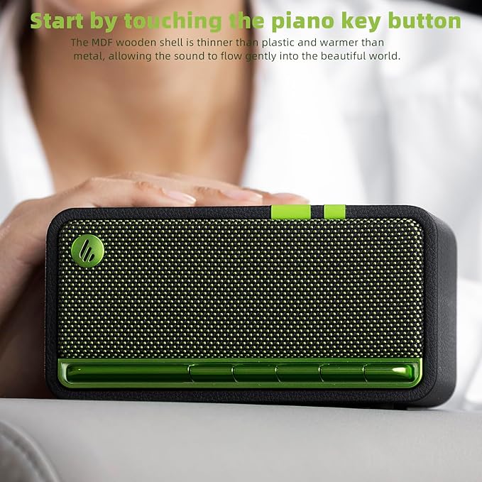 Edifier Retro Wood Bluetooth Speaker,Wireless Portable Speakers with 20W Stereo Sound,Vintage Decor Speaker with AUX,USB Soundcard,Micro SD Black