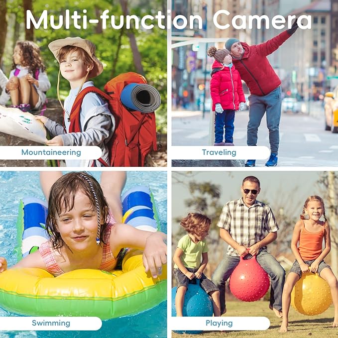 Underwater Digital Camera - MaxMango 10 FT Waterproof Floating Camera with 32GB Card, Dual Screen Selfie Camera for Snorkeling, Swimming, Skiing, 48MP 18X Autofocus Compact Point and Shoot Digital