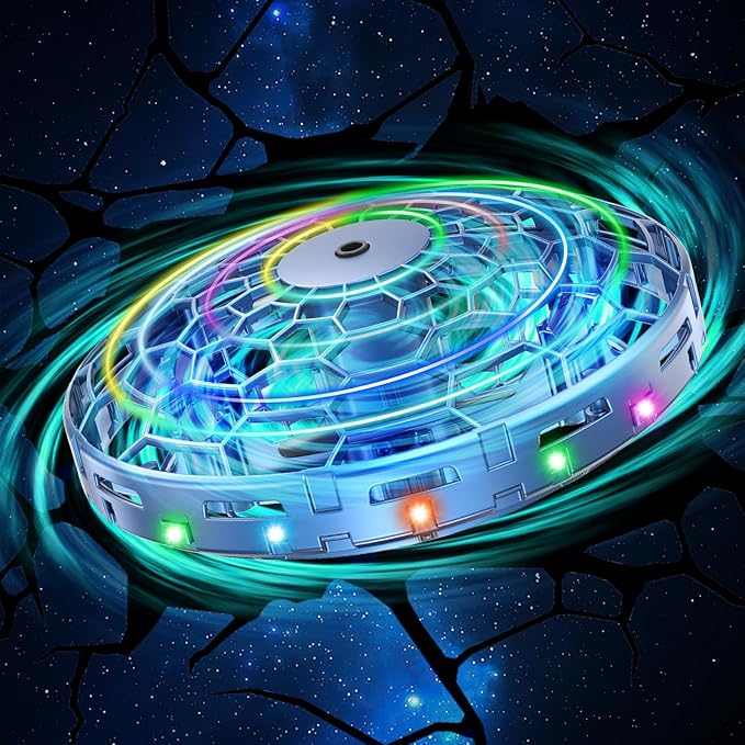 Flying Toy Drone for Kids，360° Hands Free Motion Sensors Mini Drone with Cool LED Lights,Easy Indoor Small UFO Toy Flying Ball Drone for Kids -Blue