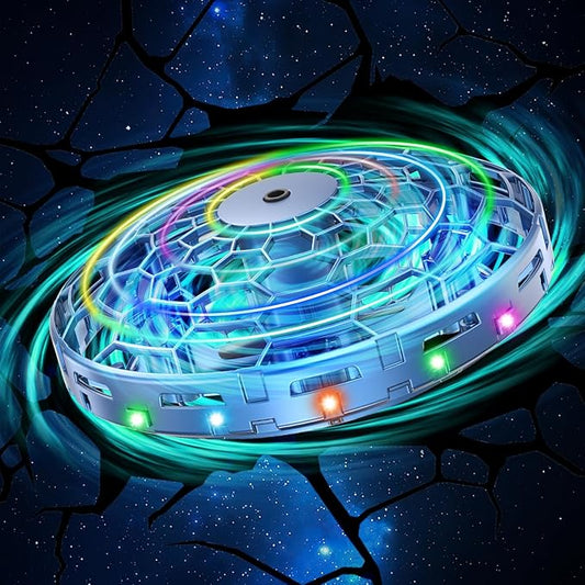 Flying Toy Drone for Kids，360° Hands Free Motion Sensors Mini Drone with Cool LED Lights,Easy Indoor Small UFO Toy Flying Ball Drone for Kids -Blue