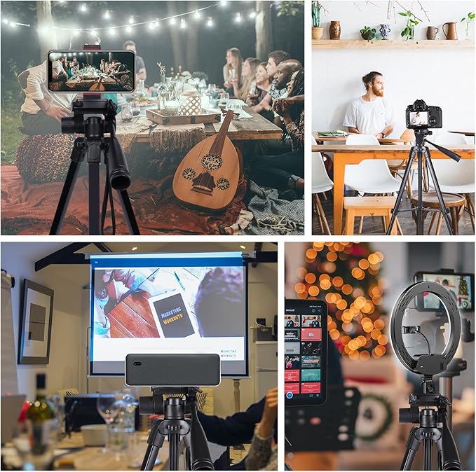 Camera Tripod for Canon Nikon Sony, LINKCOOL 67 Inch Lightweight DSLR Tripod Camera Stand with Detachable 3 Way Pan Head, Remote & Universal Phone Mount