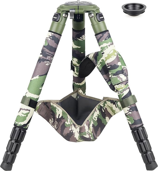 INNOREL RT90CG Carbon Fiber Bowl Tripod - Heavy Duty With 75mm Bowl, 40mm Leg Tube, Ultra Stable Professional Camera Tripod, Max Load 88lb/40kg, Green Camouflage Sleeve