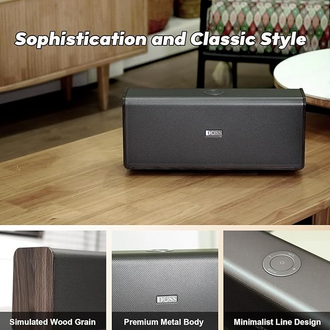DOSS SoundBox Ultra Bluetooth Speaker with 2.1 Channel Audio, 80W Superior Sound with Deep Bass, Two DSP Technologies, 18H Playtime, BT 5.3, Wireless for Home, Office, Livingroom