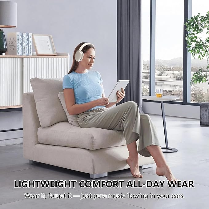 Active Noise Cancelling Headphones,Wireless Bluetooth Over Ear Headphones,Hi-Res Audio,70H Playtime,Lightweight Foldable Comfort Soft Earpads Headset for Gym,Travel,iOS/Android-Starlight