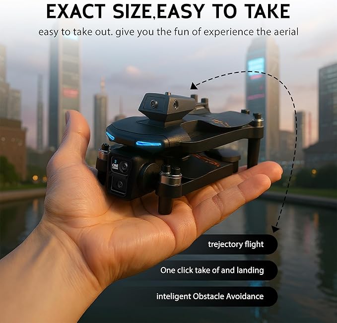 Foldable Drone with Camera – Beginner Drone for Kids & Adults ,2K Dual Camera ,Foldable Remote Control Quadcopter with Voice Control, FPV, Obstacle Avoidance, Gestures Selfie, Altitude Hold, One Key Start, 3D Flips, 2 Batteries, Toy for Beginners.