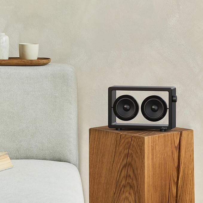 Cassette Portable Bluetooth Speaker, 20W Minimalist Speakers Bluetooth Wireless Loud, HD Powerful Sound and Wide Compatibility V5.3 for Indoor Outdoor - Black