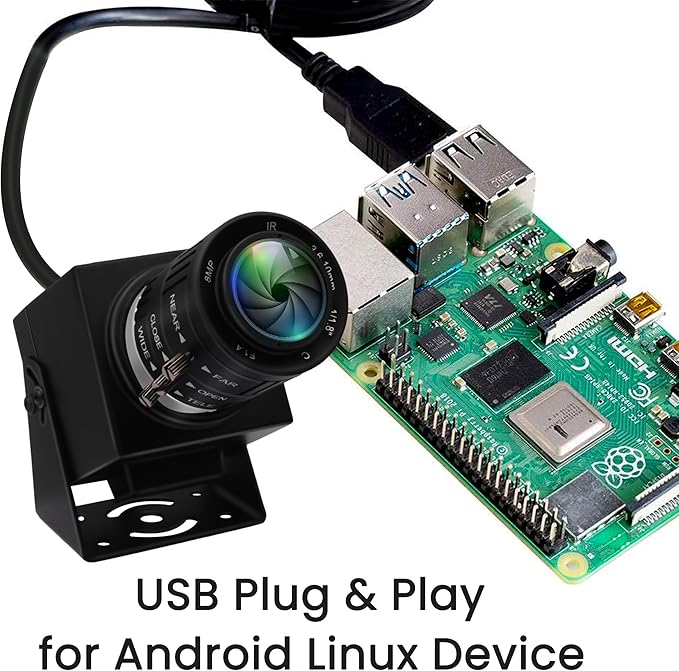 USB Camera 48MP Webcam 8K Ultra HD USB Webcam 3.6-10mm 3X Manual Zoom Lens for Computer Lightburn Close up Cam for Laser Engraver Plug and Play for Document Scanning Face Recognition