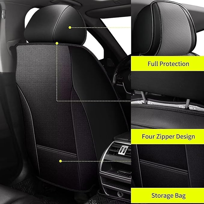 TTX Car Seat Covers 2 Front Seats Fit for Kia Sportage 2009-2026 Breathable Leather Seat Protector with Airbag Compatible Automotive Seat Cushions Cover with Beautiful Patterns (Grey)