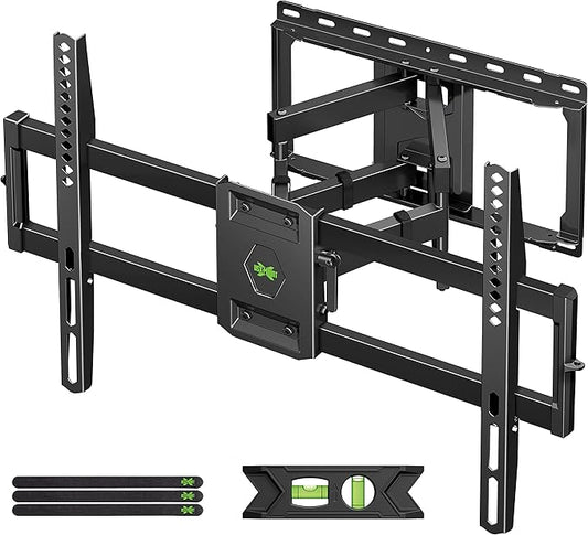 USX Mount Full Motion TV Wall Mount for Most 42-86 inch Flat Screen/LED/4K, TV Mount Bracket Dual Swivel Articulating Tilt 6 Arms, Max 16" Wood Studs, VESA 600x400mm, Holds up to 132lbs