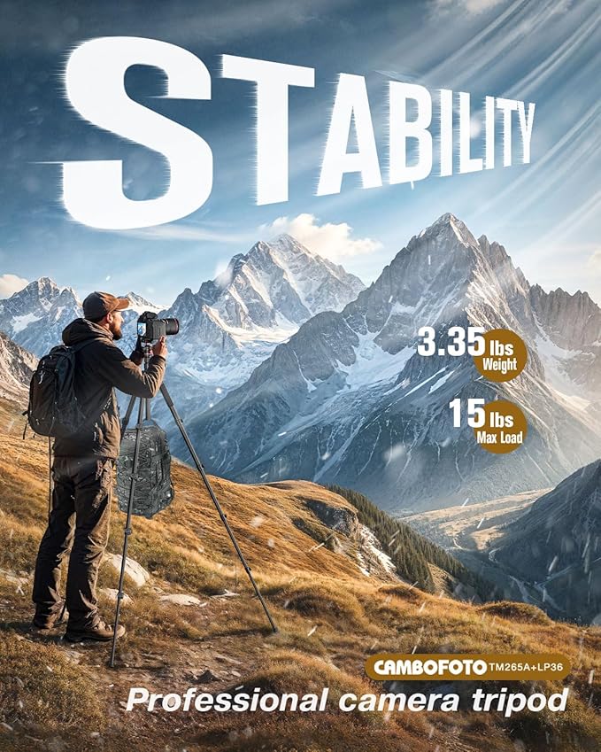 80“ DSLR-Camera-Tripod, Photography 360 Ball Head Professional Aluminum Tripod & Monopod with Carry Bag Compatible with Canon Nikon Binoculars Laser Telescope (Weight 3.35 Lbs, 15Lbs Load)