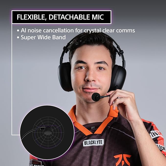 Sony INZONE H9 II Wireless Noise Canceling Gaming Headset, WH-1000XM6 Drivers, Lightweight, Detachable Cardoid AI Mic, 2.4GHz and Bluetooth, Soft Case, for PC, PS5, Switch, and Mobile, White