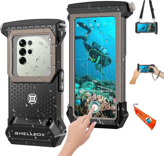 2025 Underwater Diving Snorkeling Phone Case for iPhone 17/16/15/14/13/12/11 Pro Max/XS/X Samsung Galaxy S25/S24/S23 [100FT/30M] Professional Scuba Dive Waterproof Case Underwater Photo Video Cover