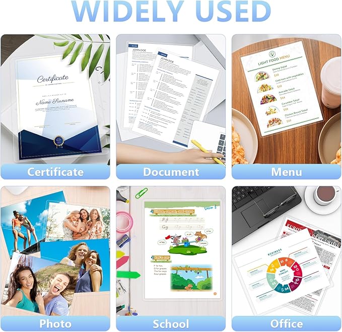 HOUYEE 200 Pack 5 Mil Thermal Laminating Sheets, Hold 8.5 x 11 Inch Sheets, Ultra Clear Laminating Pouches, 9 x 11.5 Inch Lamination Sheet Paper for Laminator, Letter Size, Office and School Supplies