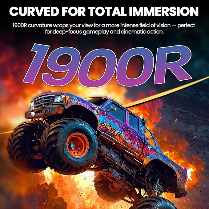 CRUA 34" Curved Gaming Monitor, IPS WQHD(3440x1440P) 120Hz 1900R 21:9 UltraWide PC Display, 130% sRGB, AMD FreeSync, Blue Light Filter, HDMI/DP Ports, Wall Mountable Installs– Black