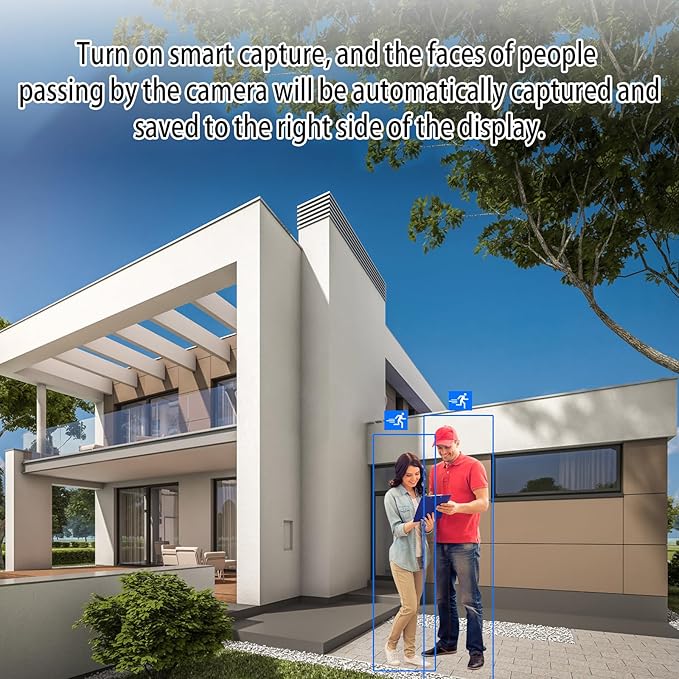 8CH H.265+ DVR and 4 x 1920TVL 2MP Home CCTV Cameras,Wired Security Camera System Outdoor, Smart face Capture and face Retrieval Functions,Email Alert, Mobile APP & PC Remote,1TB Hard Drive