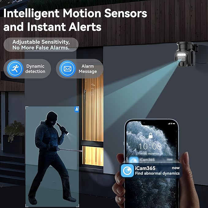 KKB 4G LTE Cellular Security Cameras Wireless Outdoor, No WiFi Solar Security Camera, 2K HD Cam Color Night Vision, 2-Way Audio, 355° Live View, PIR Motion Sensor (SIM Card Included)