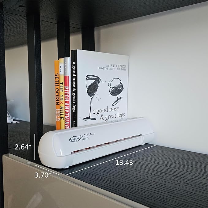 SINCHI 9-Inch Thermal Laminator, 3–5 Mil, 3-Min Warm-Up, Compact Lamination Machine with 10 Pouches, Jam Release Lever, Auto Shut-Off, One-Touch Operation for Home, Office, School