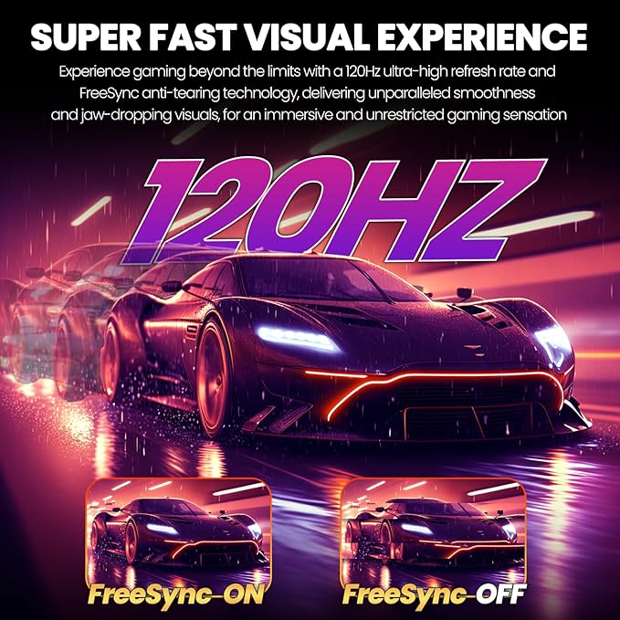 CRUA 34'' Ultrawide Gaming Monitor 120HZ, 21:9 WFHD 2560X1080 IPS Panel Computer Monitors with Built-in Speakers, Support AMD FreeSync, 120% sRGB, DP1.4 & HDMI1.4, Wall Mountable Installs-White