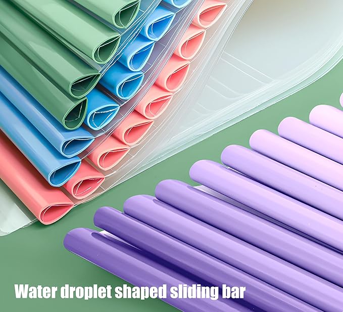 40 Pack Report Covers with 60 Sticky Tabs, Clear Report Covers with Sliding Bar, Clear Report Covers for A4 Paper, Presentation Folder with Marker Sticky Tabs(Gradient Color)